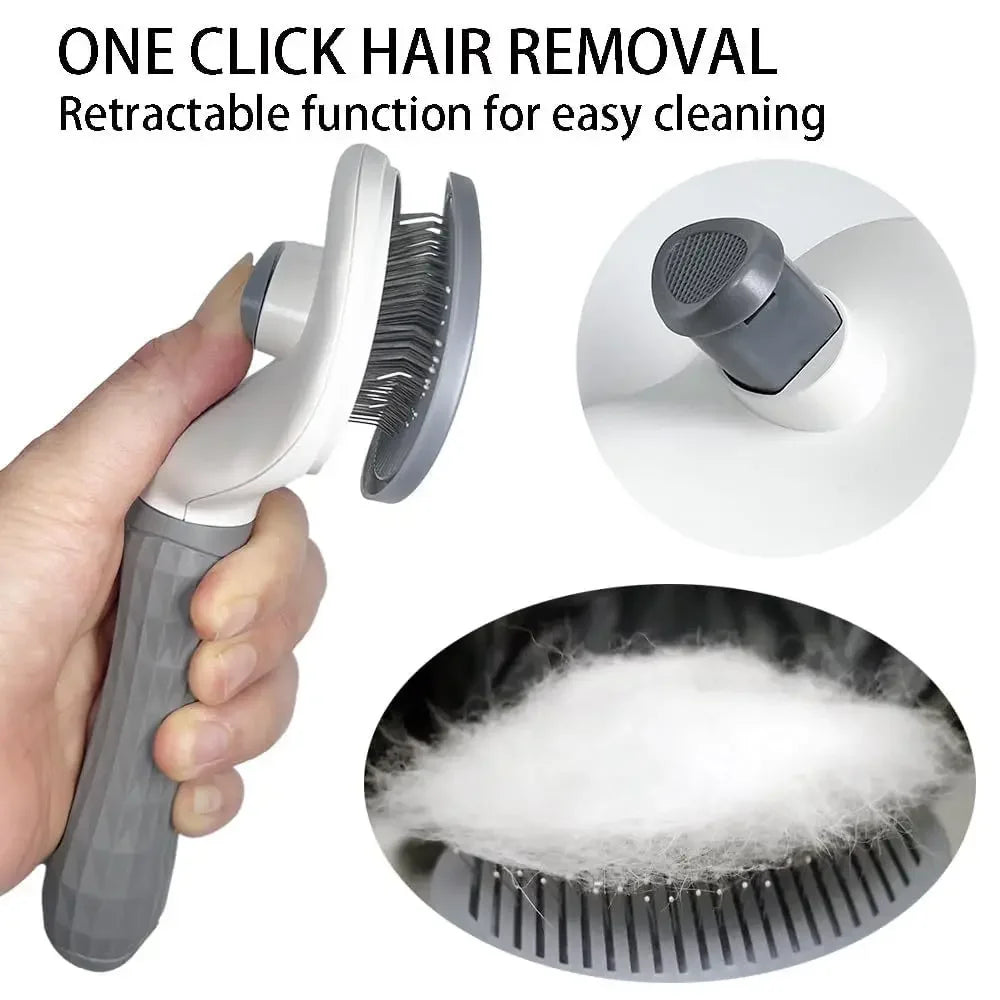 Self-Cleaning Pet Grooming Brush - Hair Removal Comb for Cats & Dogs