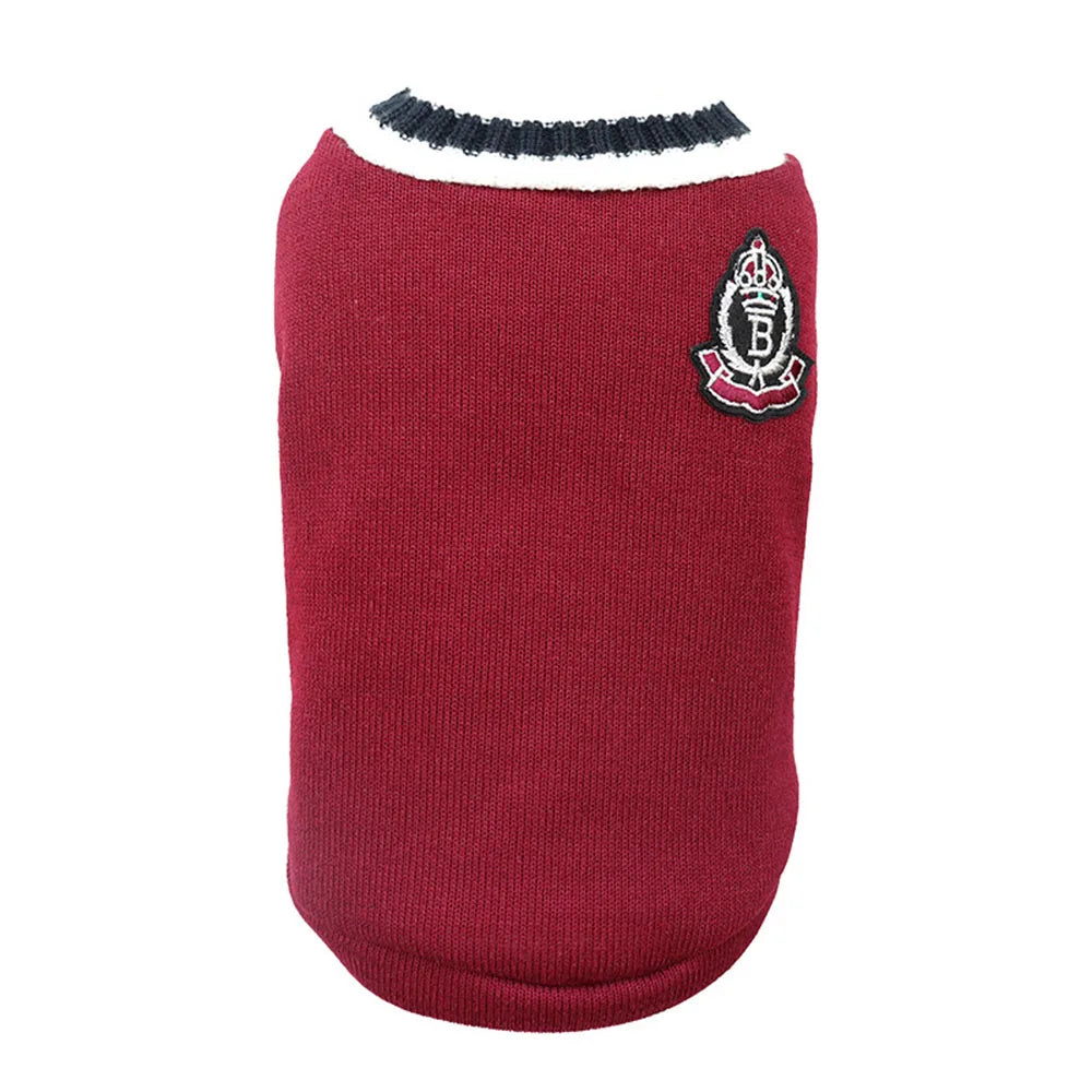 Collegiate Style Pet Sweater Vest - Winter Warm Cat & Dog Apparel