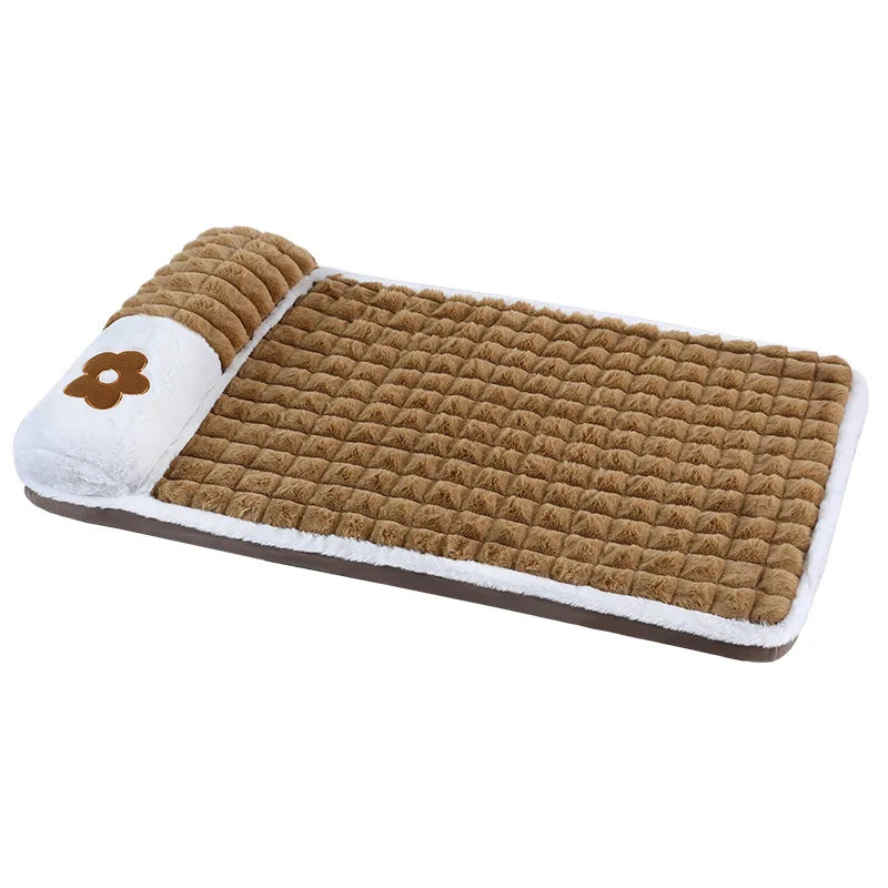 Orthopedic Dog Bed Mat with Cervical Support - Removable Cover for Small to Large Dogs