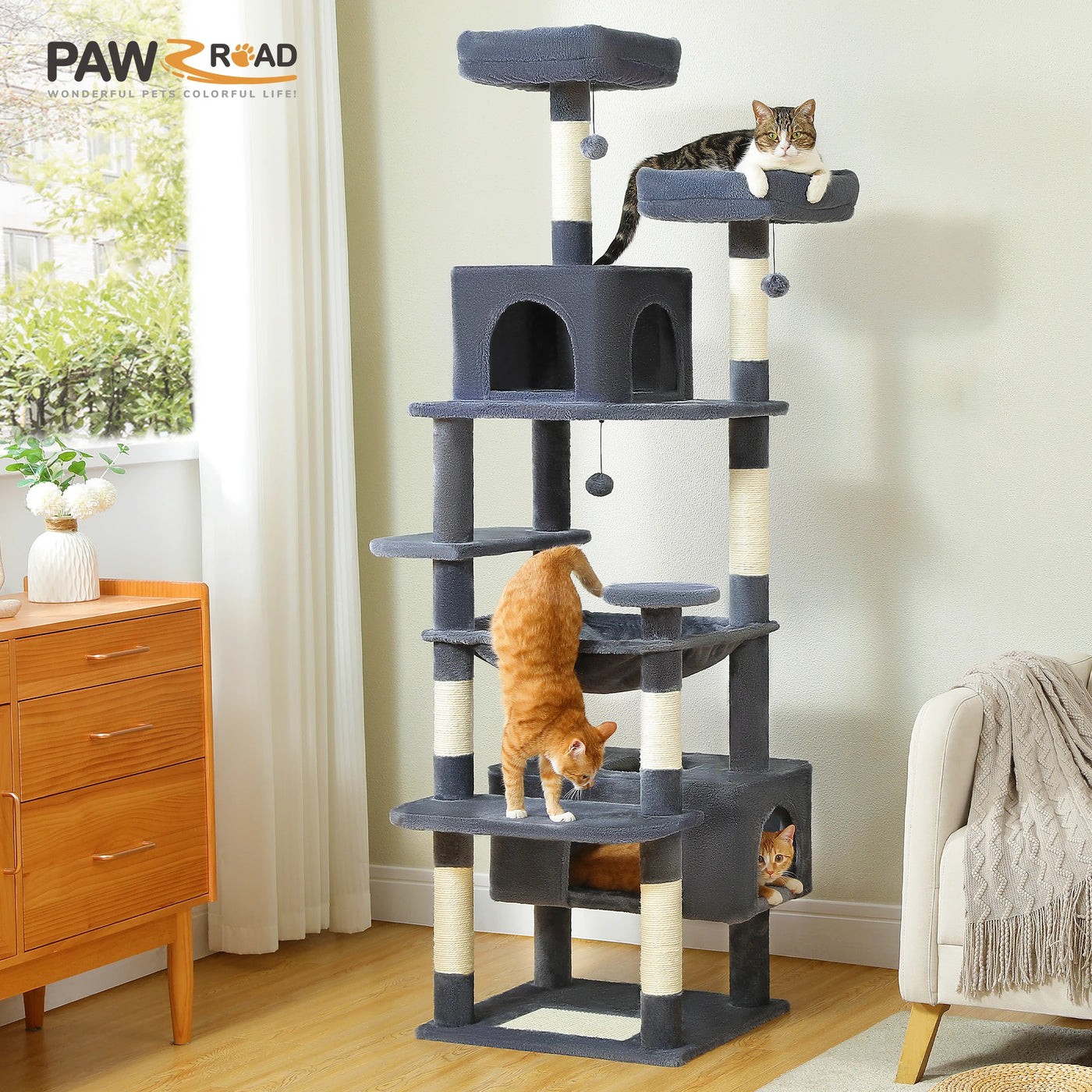 Premium Multi-Level Cat Tree Tower with Sisal Scratching Posts