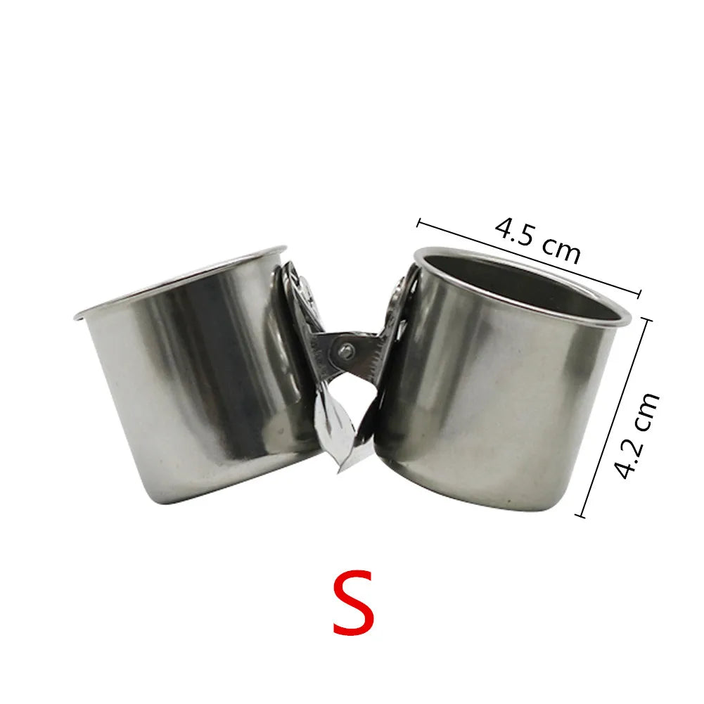Stainless Steel Bird Feeder with Clip - Double & Single Cup Options