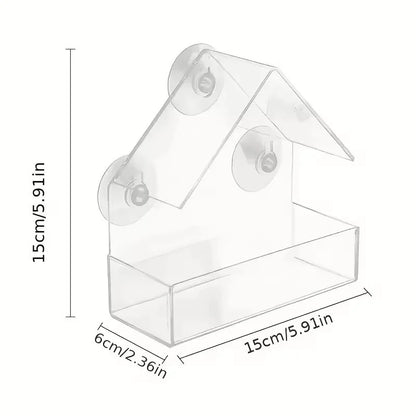 Clear Acrylic Window Bird Feeder with Suction Cup - PetWorld
