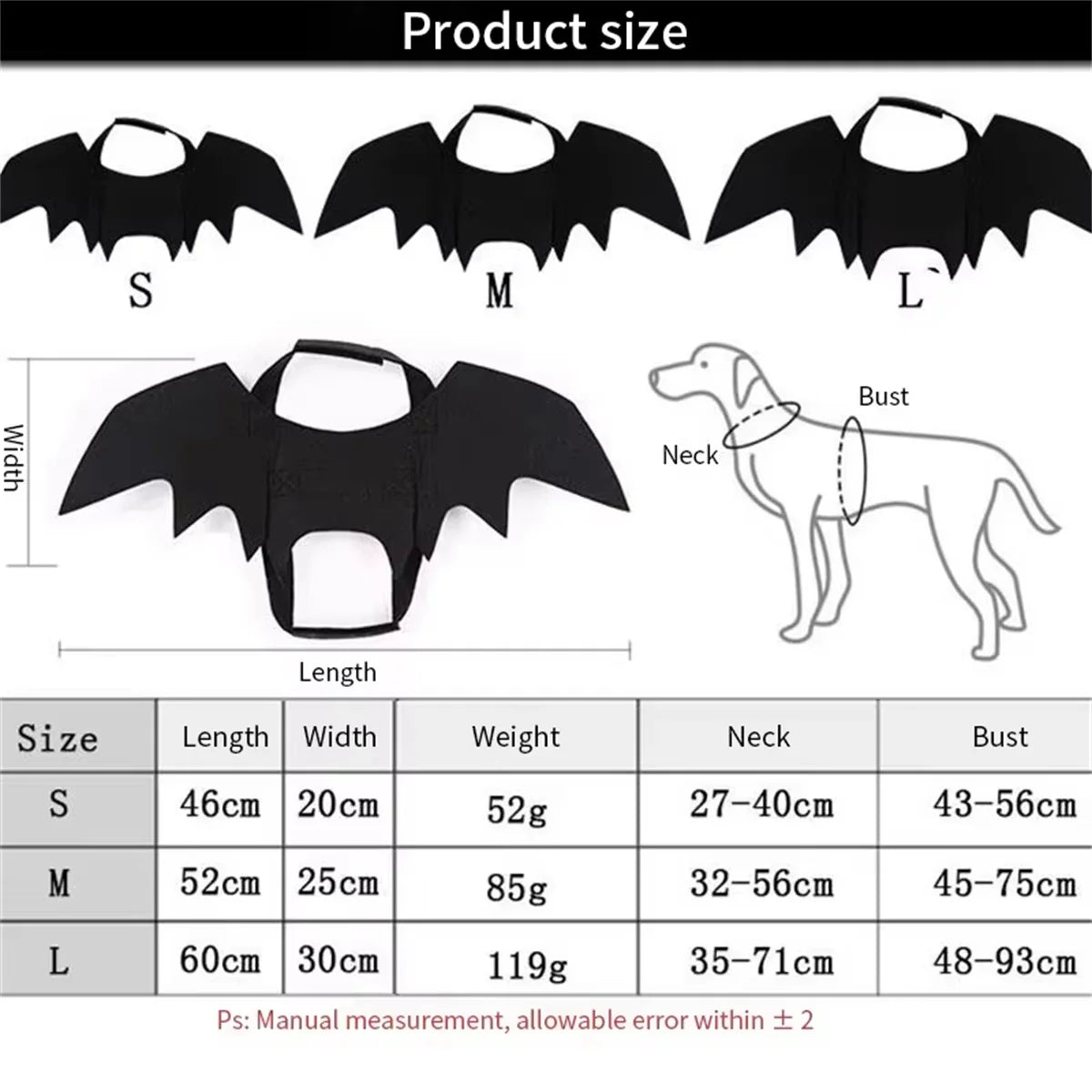 Halloween Pet Bat Wings Costume with Pumpkin Bells - Cat & Dog Cosplay Outfit