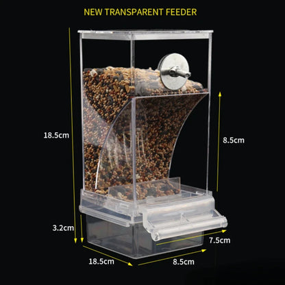 Automatic Bird Feeder Dispenser with Anti-Splash Design for Parakeets