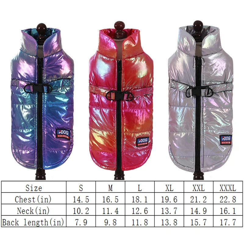 Rainbow Gradient Pet Vest - Warm Winter Coat for Small & Medium Dogs