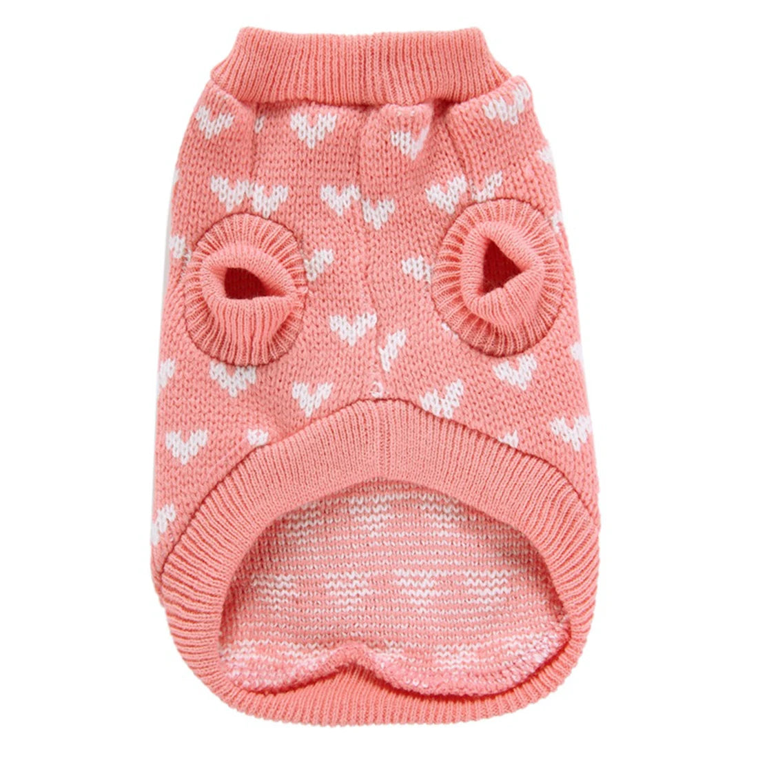 Heart Graphic Cat Sweater - Soft Warm Pet Hoodie