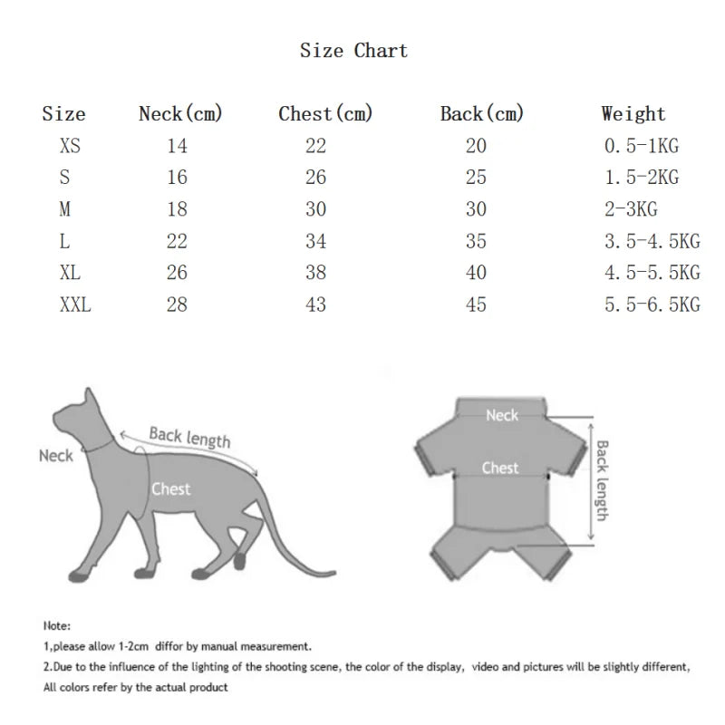 Soft Cotton 4-Legged Jumpsuits for Cats & Small Dogs - Cozy All-Season Pet Wear