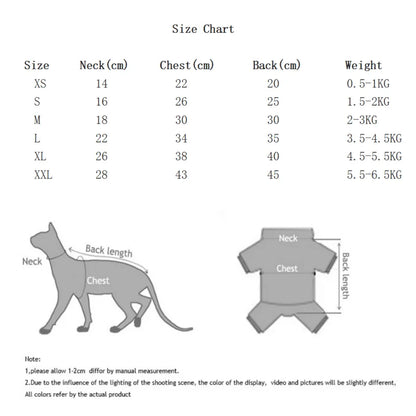 Soft Cotton 4-Legged Jumpsuits for Cats & Small Dogs - Cozy All-Season Pet Wear