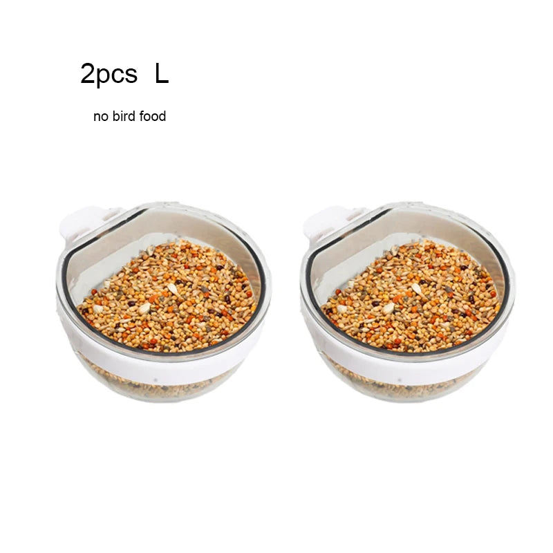 Detachable Bird Feeding Bowl - Transparent Hanging Feeder for Parrots & Small Birds