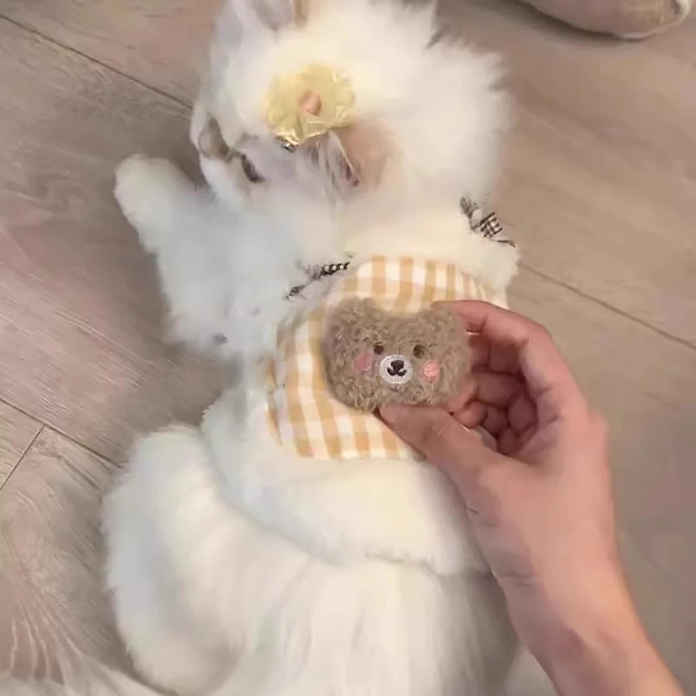 Cozy Plush Pet Vest - Warm Fleece Coat for Small Dogs & Cats