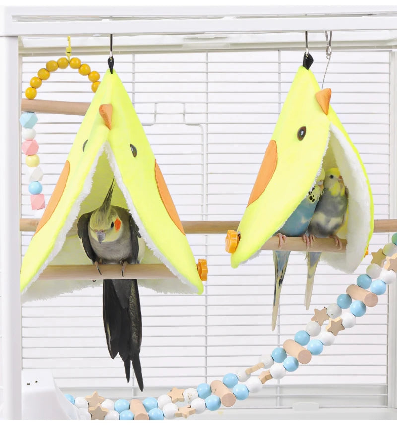 Plush Bird Parrot Hammock Nest - Cozy Hanging Bed for Parakeets & Small Birds