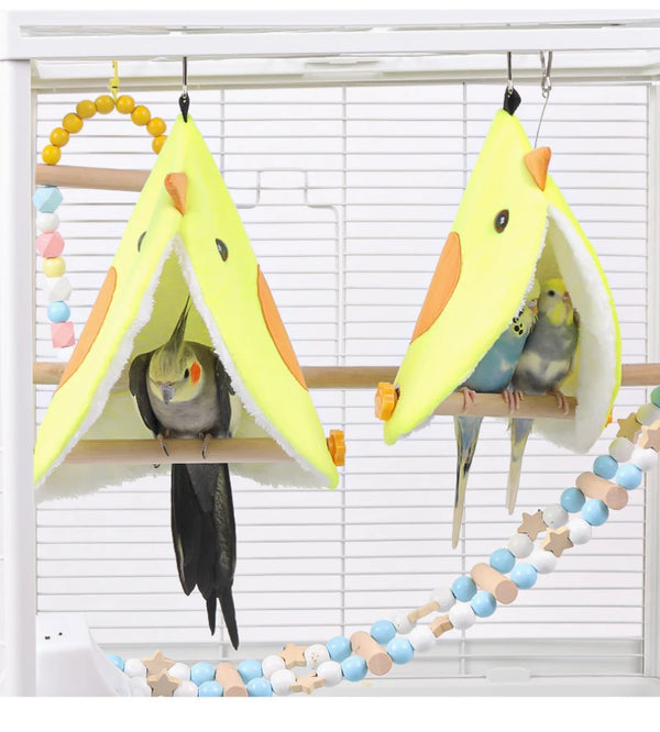 Plush Bird Parrot Hammock Nest - Cozy Hanging Bed for Parakeets & Small Birds
