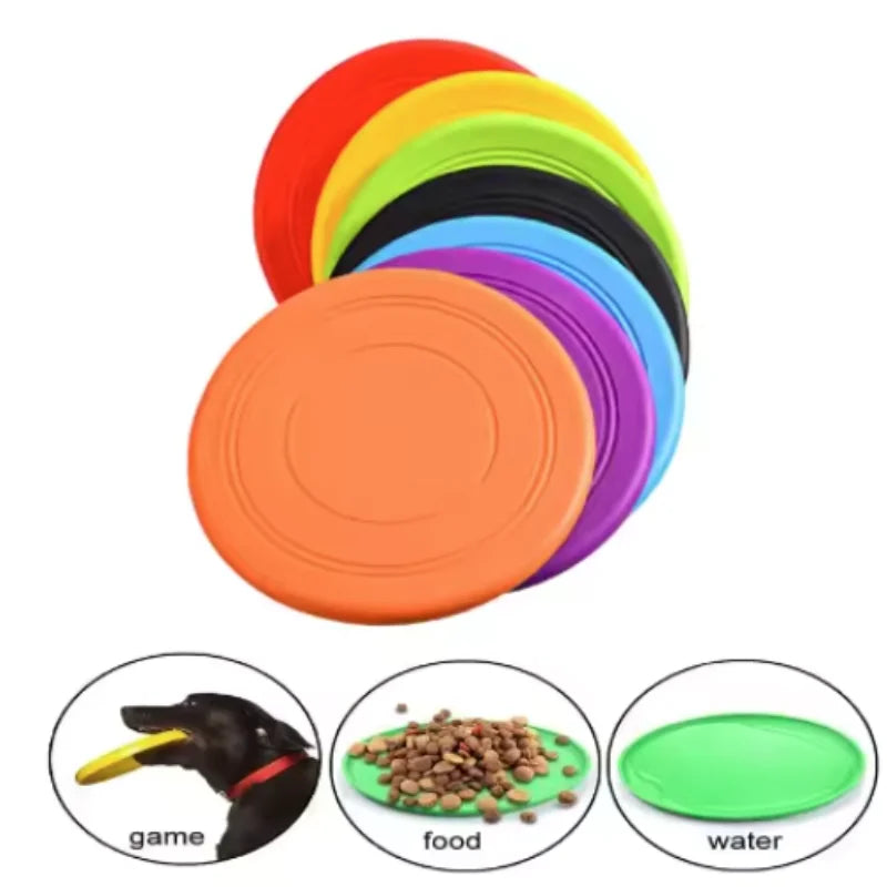 Durable Silicone Flying Disc Dog Toy - Interactive Training & Play