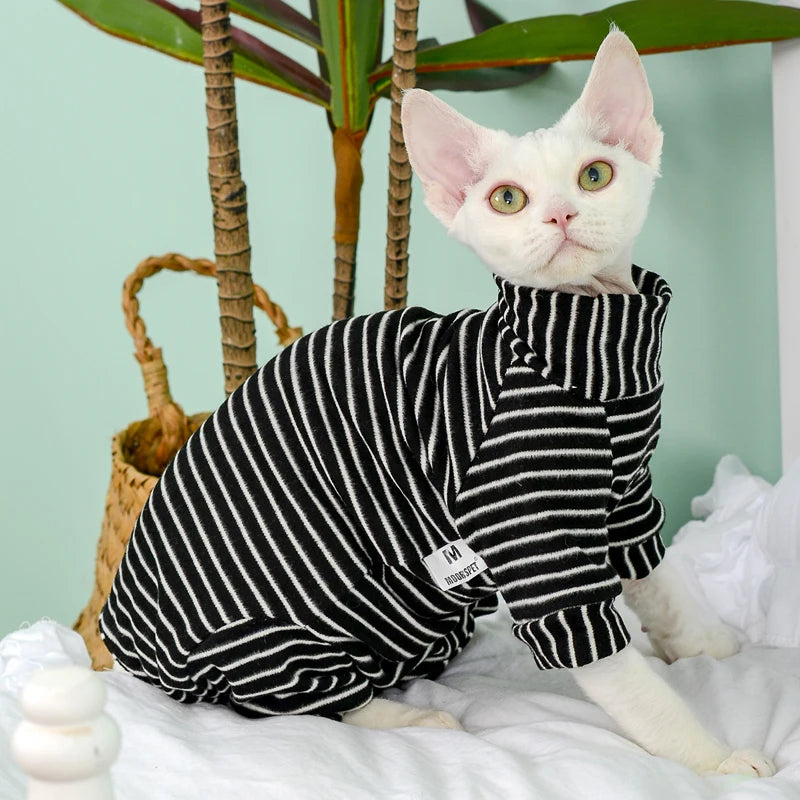 Soft Cotton 4-Legged Jumpsuits for Cats & Small Dogs - Cozy All-Season Pet Wear