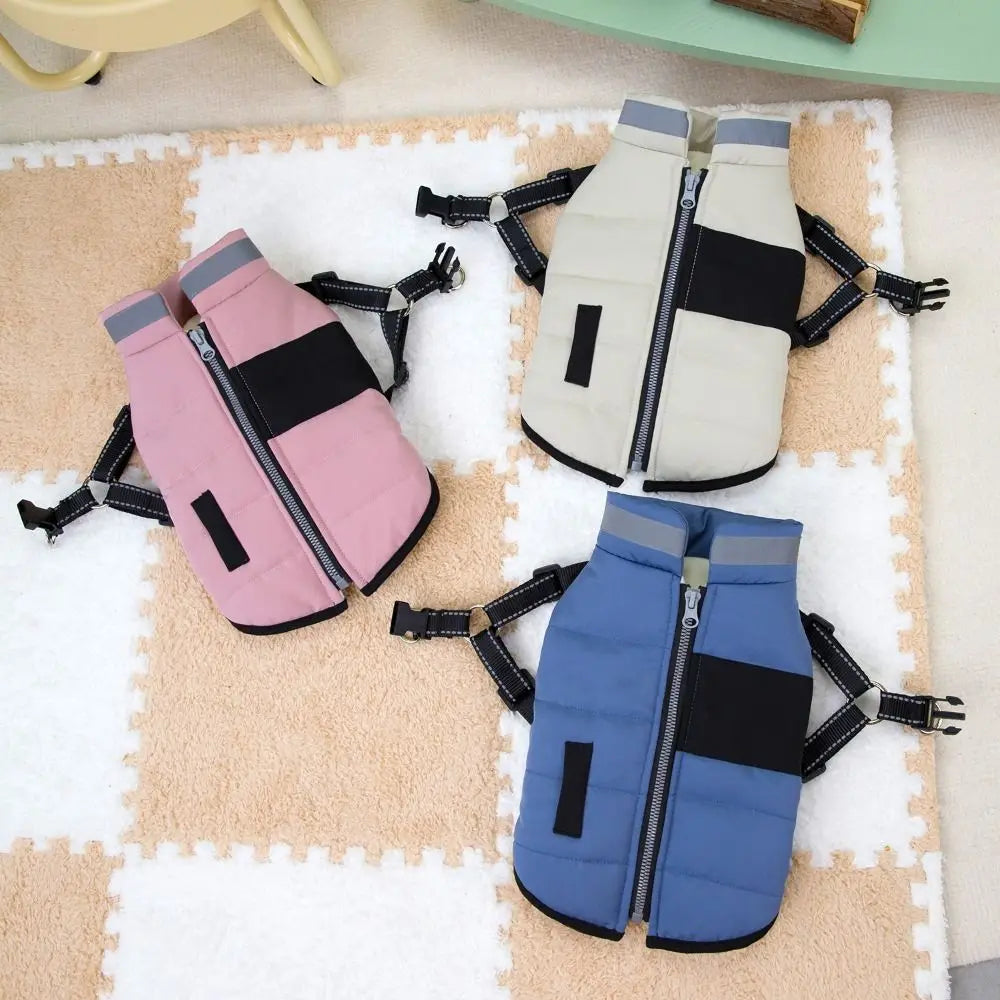 Premium Waterproof Dog Jacket with Reflective Harness - Winter Coat for Dogs