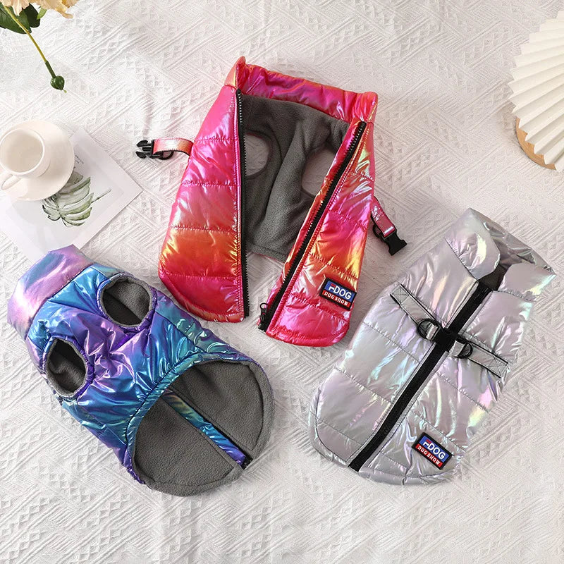 Rainbow Gradient Pet Vest - Warm Winter Coat for Small & Medium Dogs