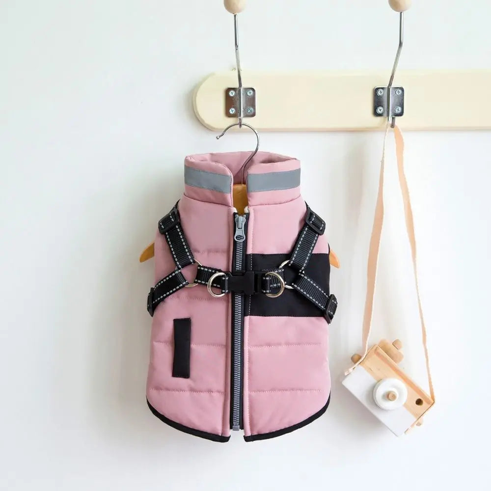 Premium Waterproof Dog Jacket with Reflective Harness - Winter Coat for Dogs