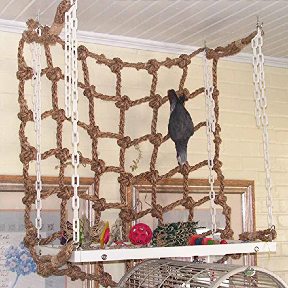Parrot Rope Climbing Net - Interactive Bird Adventure Toy