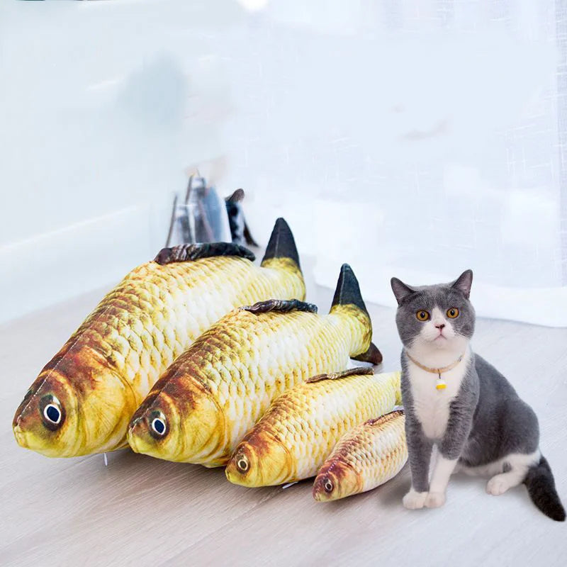 Interactive Cat Fish Toy Scratcher with Catnip