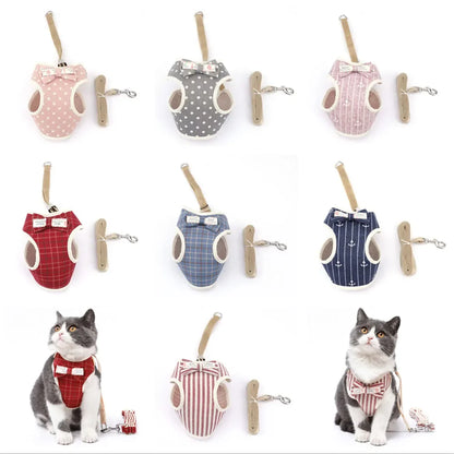 Premium Mesh Cat & Dog Harness with Leash Set