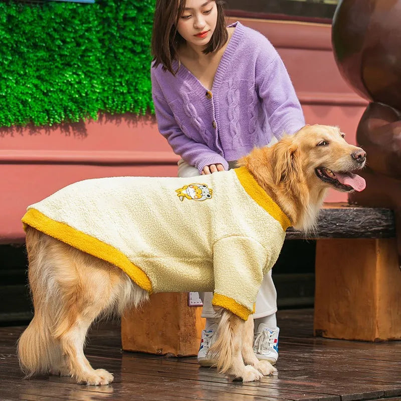 Premium Fleece Dog Hoodie for Large Breeds - Warm Winter Jacket