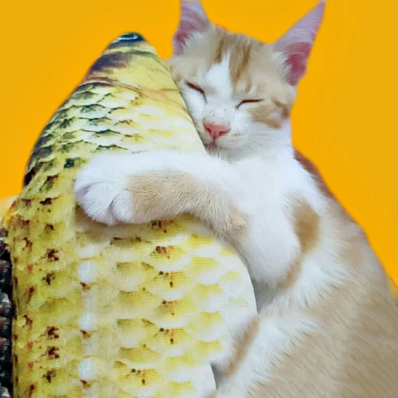 Interactive Cat Fish Toy Scratcher with Catnip