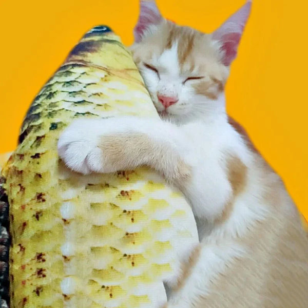 Interactive Cat Fish Toy Scratcher with Catnip