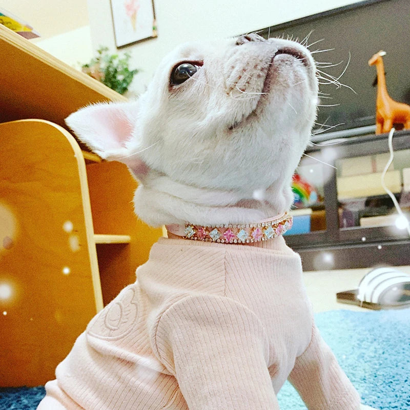 Luxury Pearl & Rhinestone Pet Collar Necklace for Cats and Small Dogs