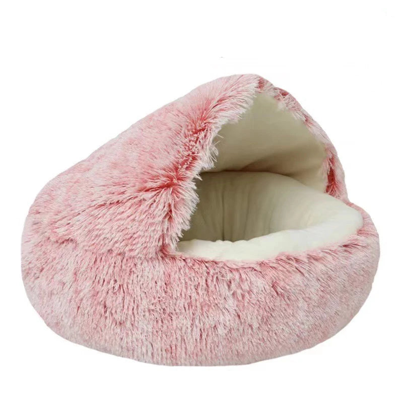 Premium Plush Round Pet Bed - Cozy Sleeping Nest for Cats & Small Dogs