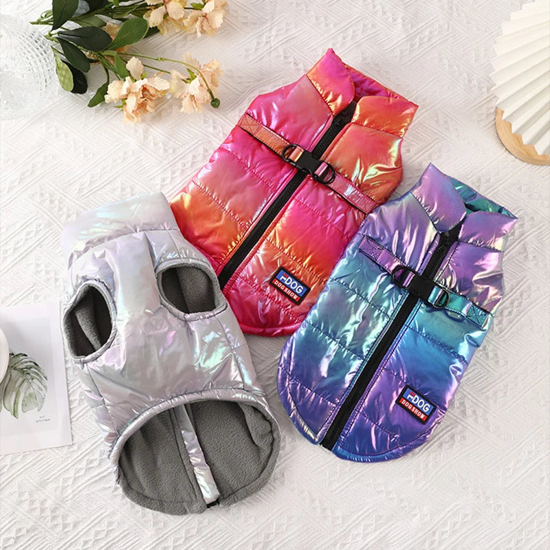 Rainbow Gradient Pet Vest - Warm Winter Coat for Small & Medium Dogs