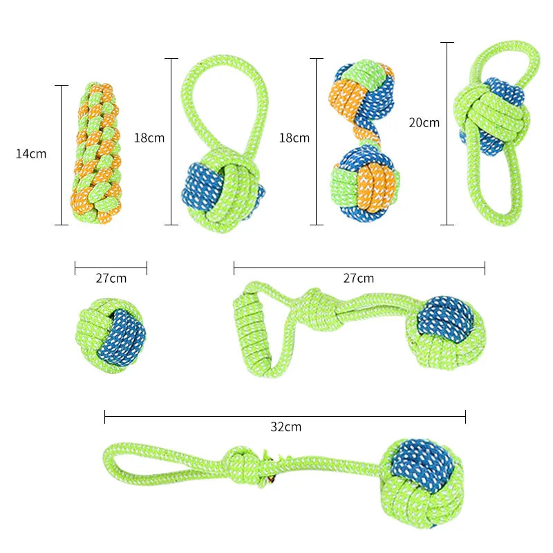 Interactive Cotton Rope Dog Toys - Durable Chew Toys for Small & Large Dogs