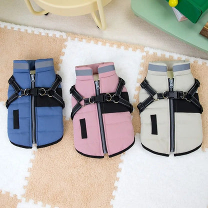Premium Waterproof Dog Jacket with Reflective Harness - Winter Coat for Dogs