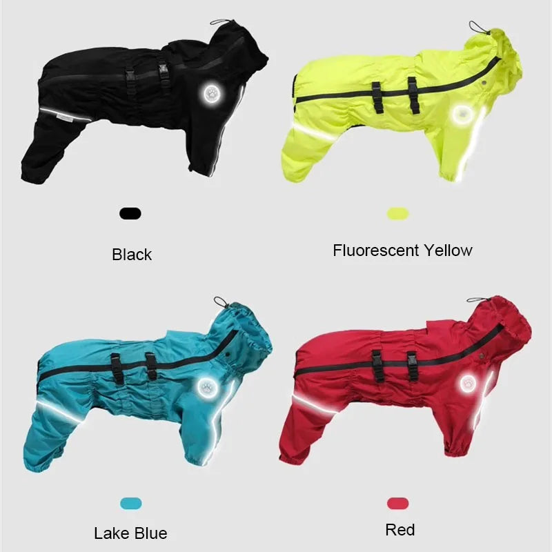 Waterproof Reflective Dog Raincoat - Adjustable Pet Jacket for All Sizes