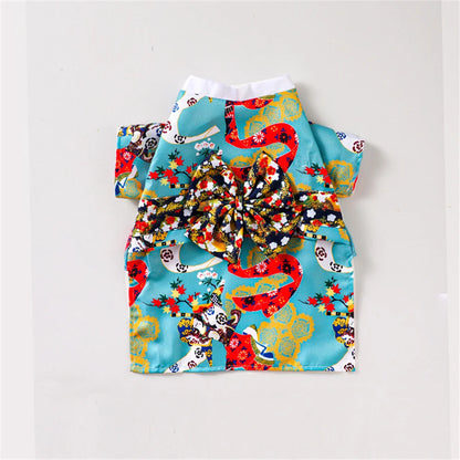 Japanese Style Pet Kimono Coat - Lightweight Summer Outfit for Cats & Dogs