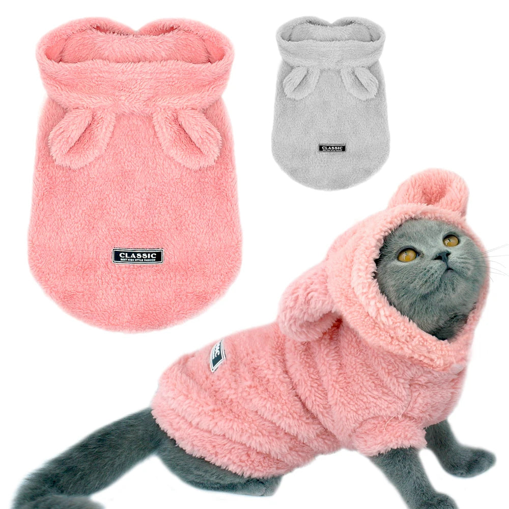 Warm Winter Pet Coat - Soft Cotton Jacket for Cats & Small Dogs