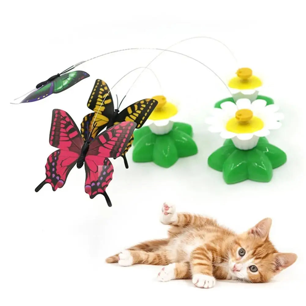 Electric Butterfly Cat Toy - Automatic Rotating Interactive Pet Toy