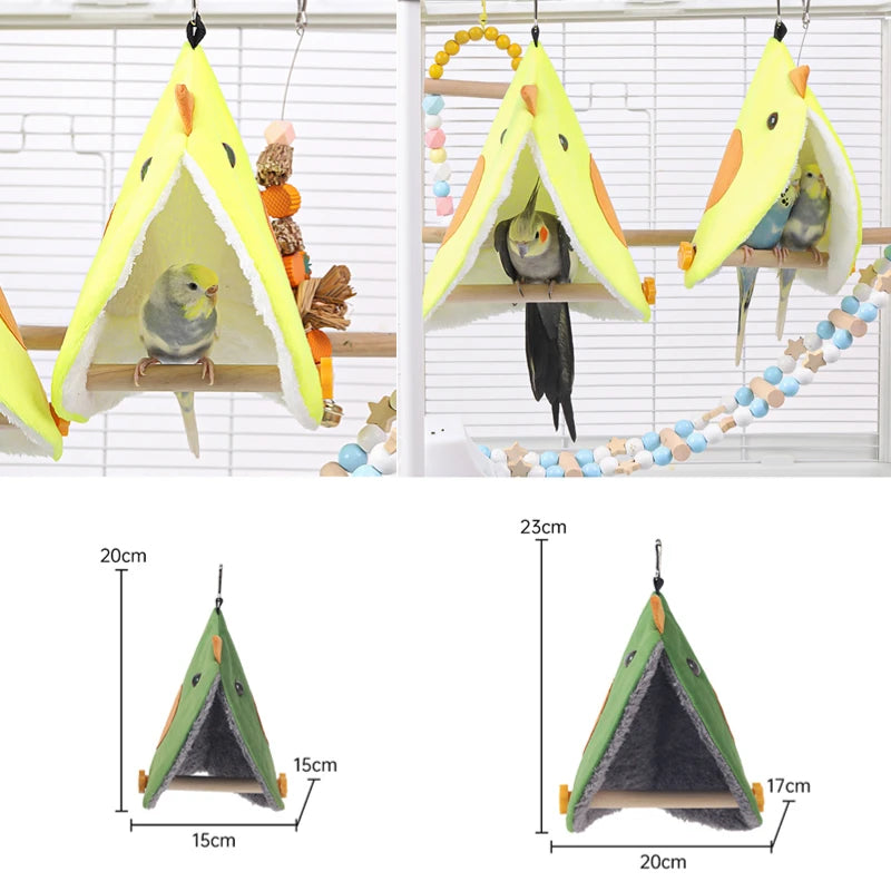 Plush Bird Parrot Hammock Nest - Cozy Hanging Bed for Parakeets & Small Birds