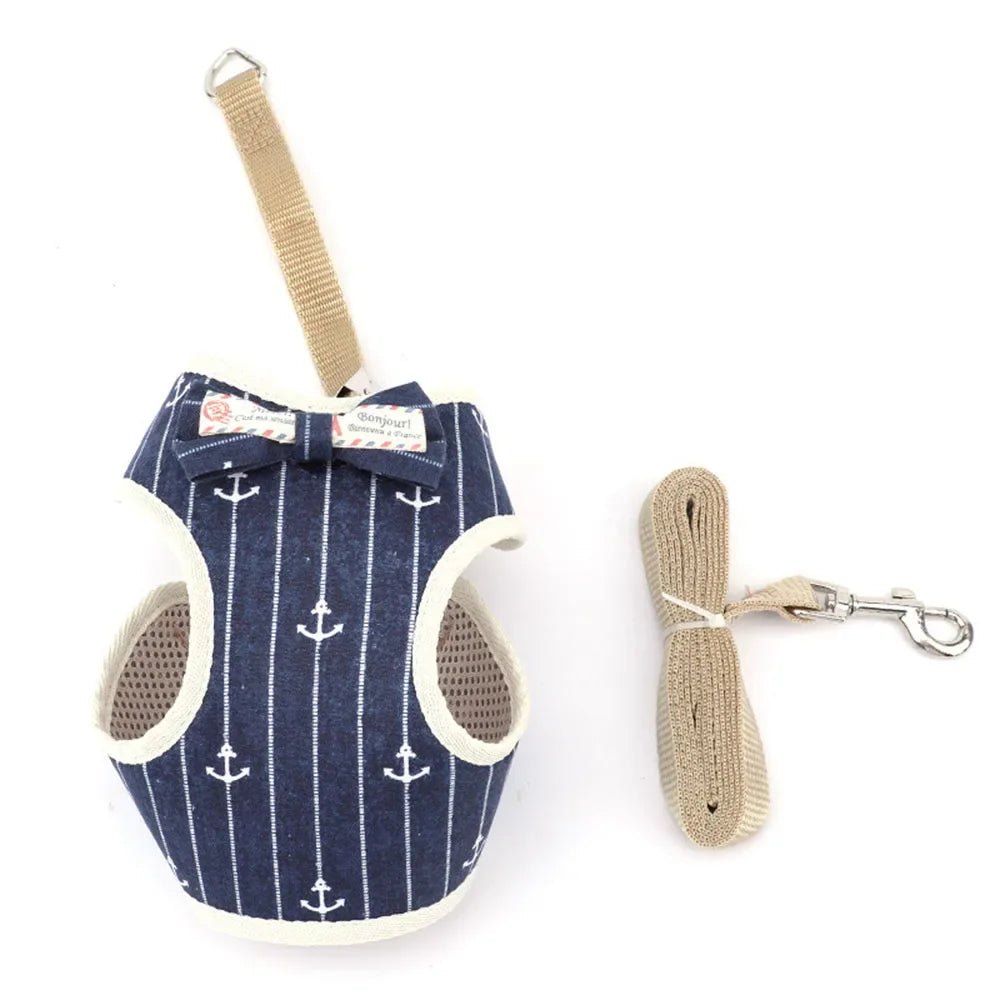 Premium Mesh Cat & Dog Harness with Leash Set