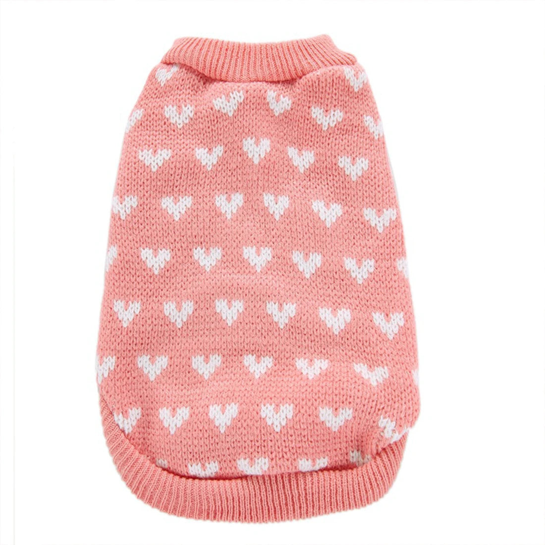 Heart Graphic Cat Sweater - Soft Warm Pet Hoodie