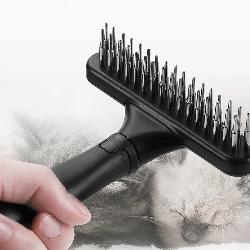 Professional Pet Grooming Rake for Long-Haired Dogs & Cats