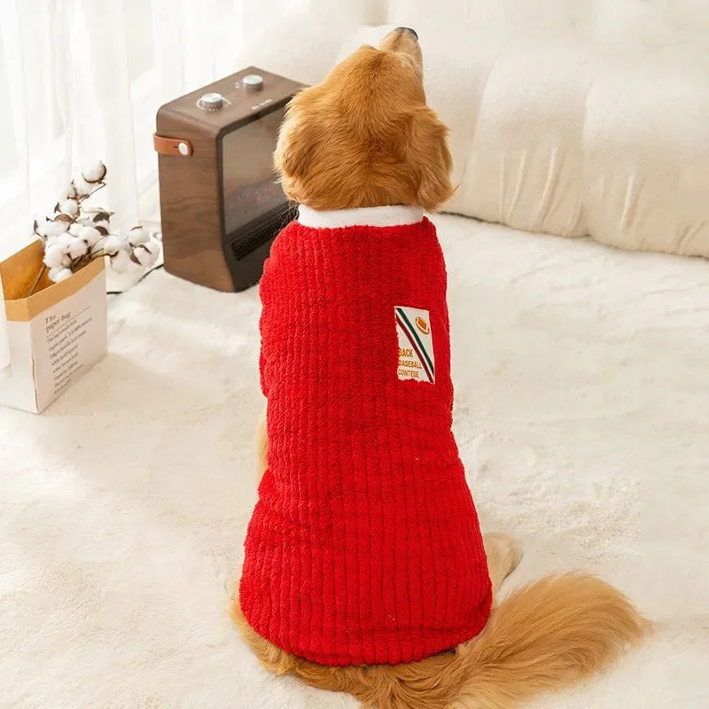 Premium Fleece Dog Hoodie for Large Breeds - Warm Winter Jacket