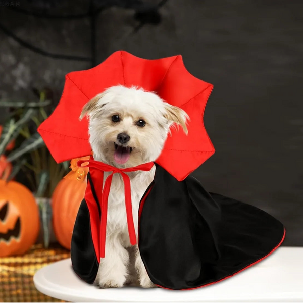 Pet Vampire Cloak - Halloween Costume for Cats & Small Dogs