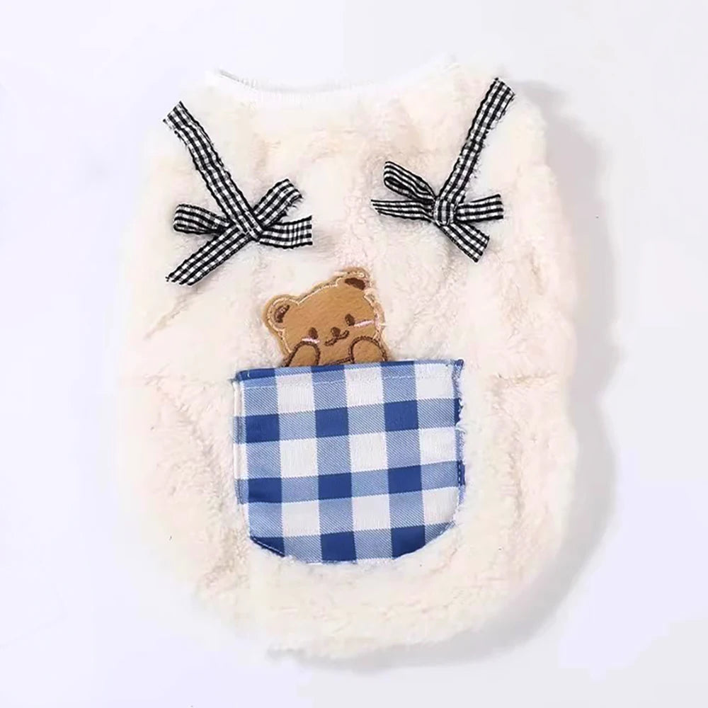 Cozy Plush Pet Vest - Warm Fleece Coat for Small Dogs & Cats