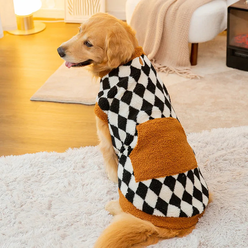 Premium Fleece Dog Hoodie for Large Breeds - Warm Winter Jacket