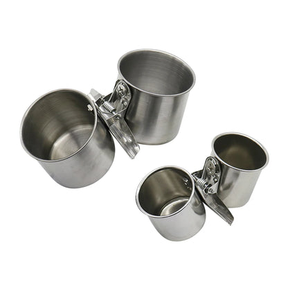 Stainless Steel Bird Feeder with Clip - Double & Single Cup Options