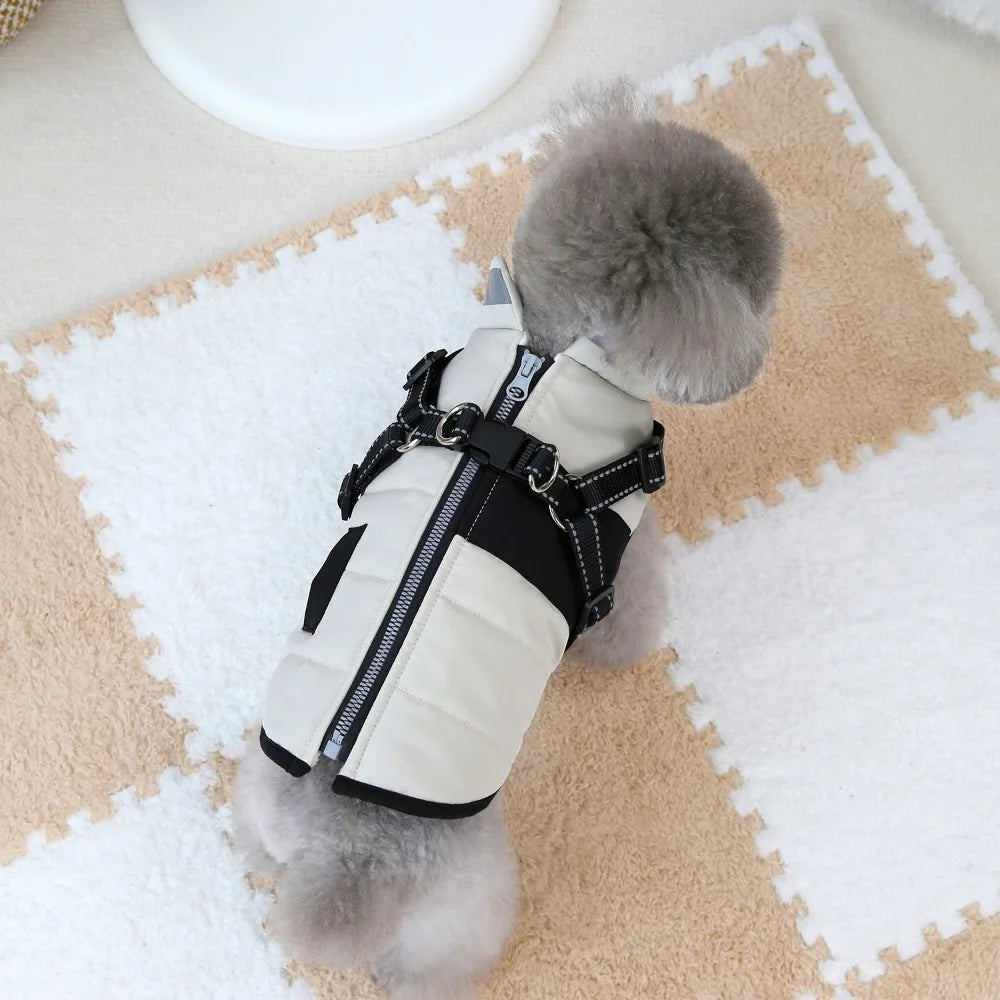 Premium Waterproof Dog Jacket with Reflective Harness - Winter Coat for Dogs