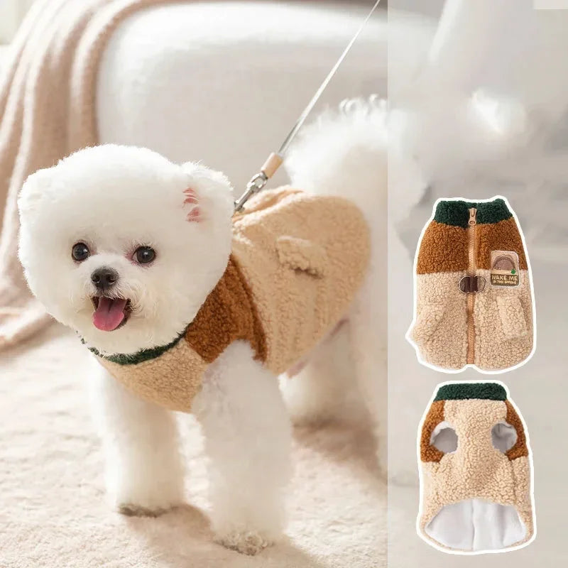 Winter Dog Cardigan Jacket - Warm Two-Legged Pet Coat