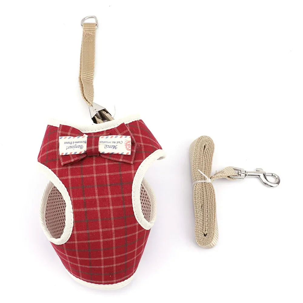 Premium Mesh Cat & Dog Harness with Leash Set