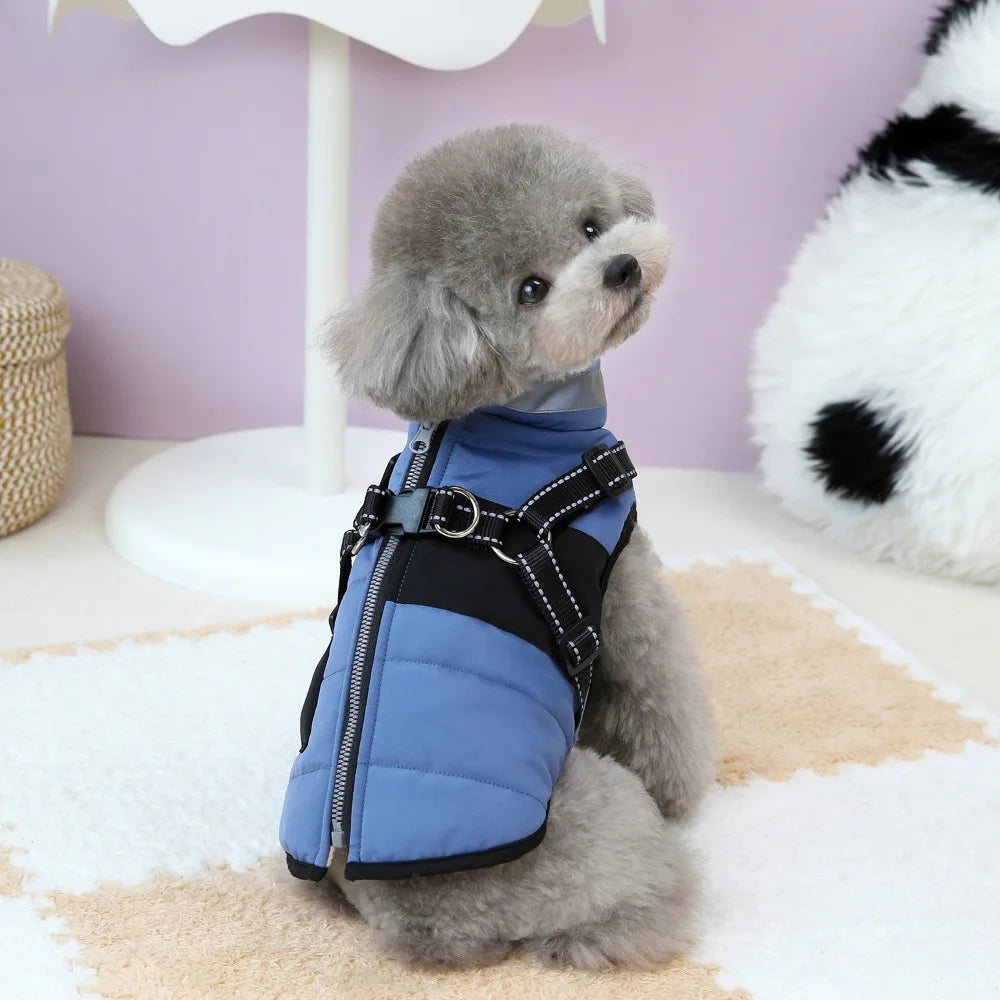 Premium Waterproof Dog Jacket with Reflective Harness - Winter Coat for Dogs