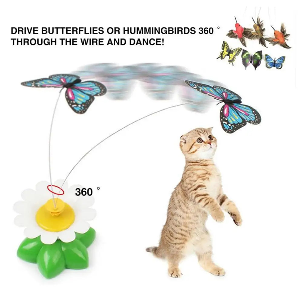 Electric Butterfly Cat Toy - Automatic Rotating Interactive Pet Toy